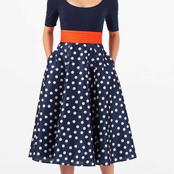 eshakti polka dot dress